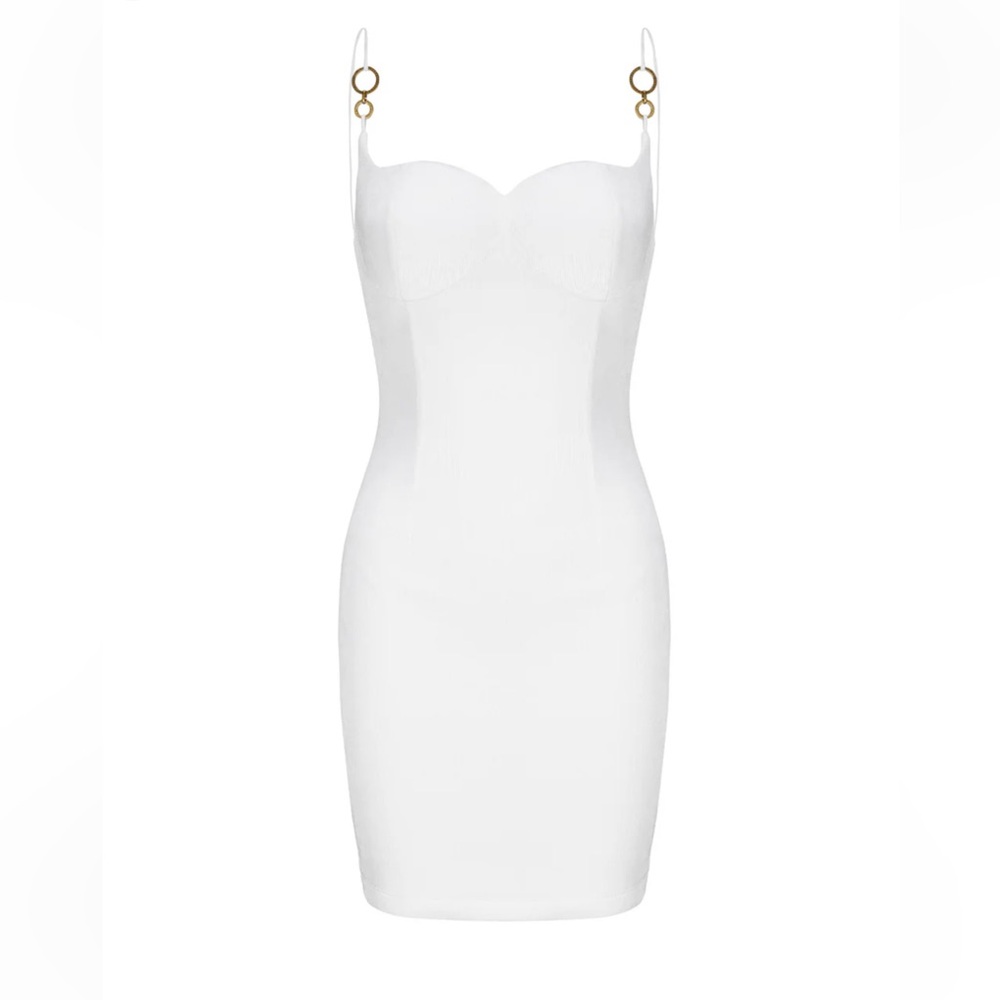 NWT Nana Jaqueline Nadia Strap Detail Mini Dress in White